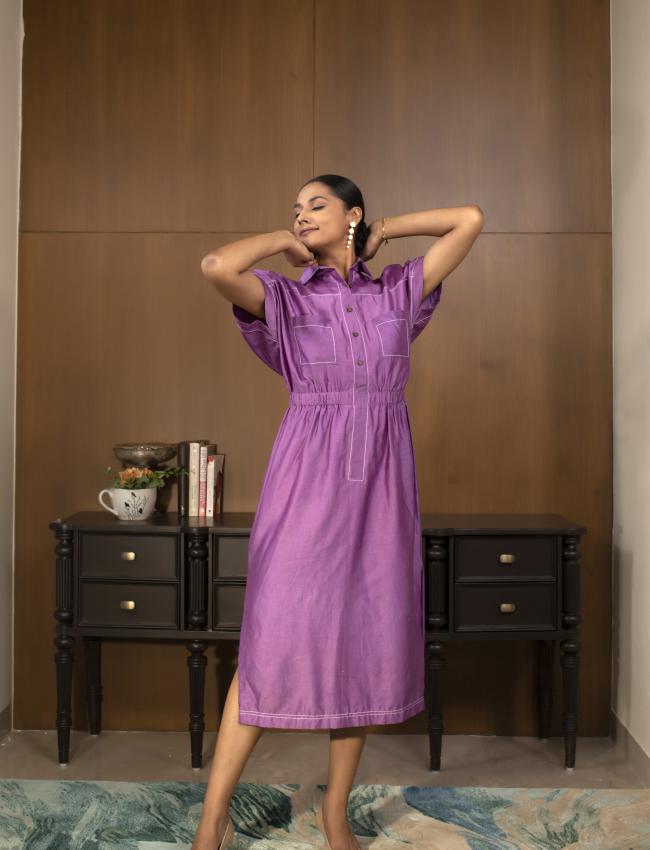 Eeda_Gc_Collared Dress_Purple