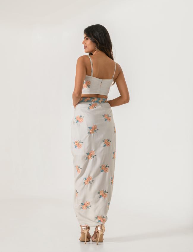 Pista Green Bralette & Lungi Set