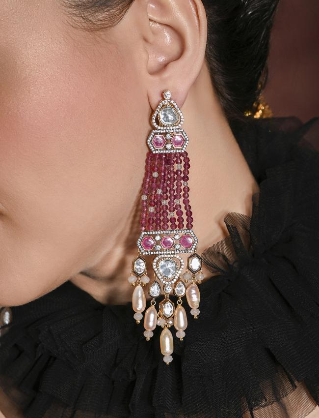 Chromatic Red Chandelier Earrings