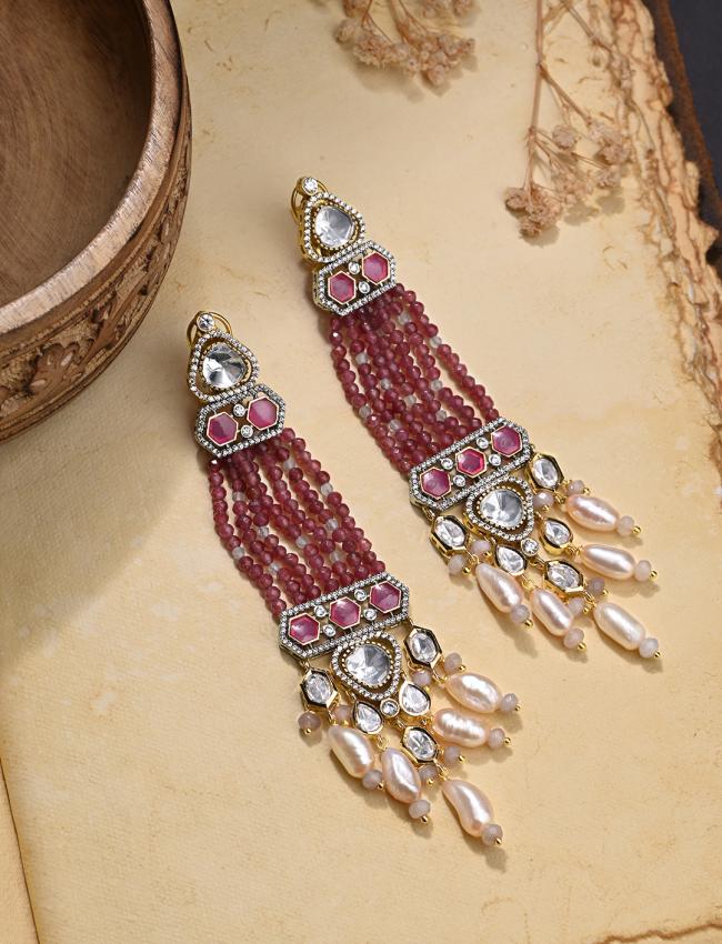 Chromatic Red Chandelier Earrings