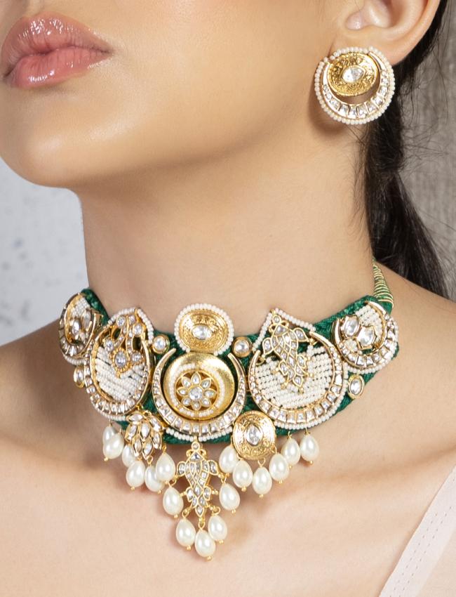 Transcendent Polki And Pearl Choker